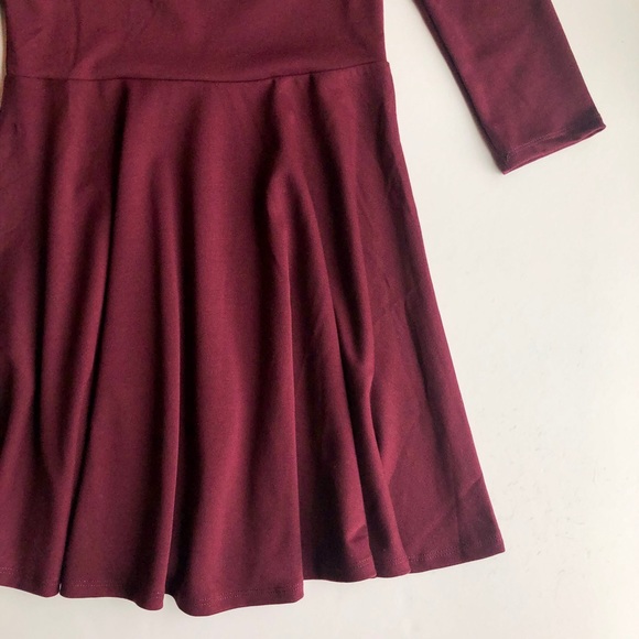 NWT Forever 21 Burgundy Skater Dress - Picture 4 of 7